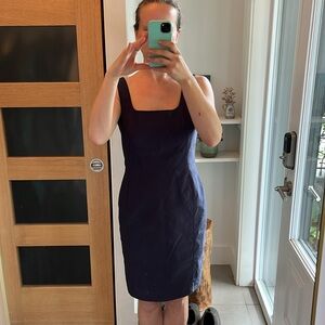 JUDITH & CHARLES indigo blue linen tailored dress, size 10